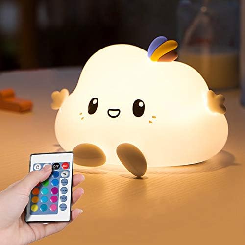 Led-nachtlicht In Wolkenform Für Kinder, Weiche Silikon-babyzimmerlampe, Mehrfarbiges Nachtlicht Mit Berührungssensor Und Fernbedienung, Ideales Geschenk
