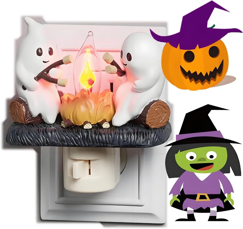 Geister-nachtlicht 2024, Funkelndes Lagerfeuer, Dekorative Led-lampe Für Den Innenbereich, Ideal Für Halloween-partys Und Als Heimdekoration