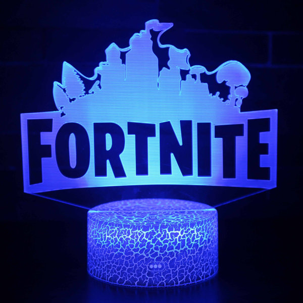 Fortnite Led 3d-illusions-touch-nachttischlampe Fürs Schlafzimmer, Mehrfarbiges Animiertes Nachtlicht Mit Fernbedienung, Heimdeko - 1
