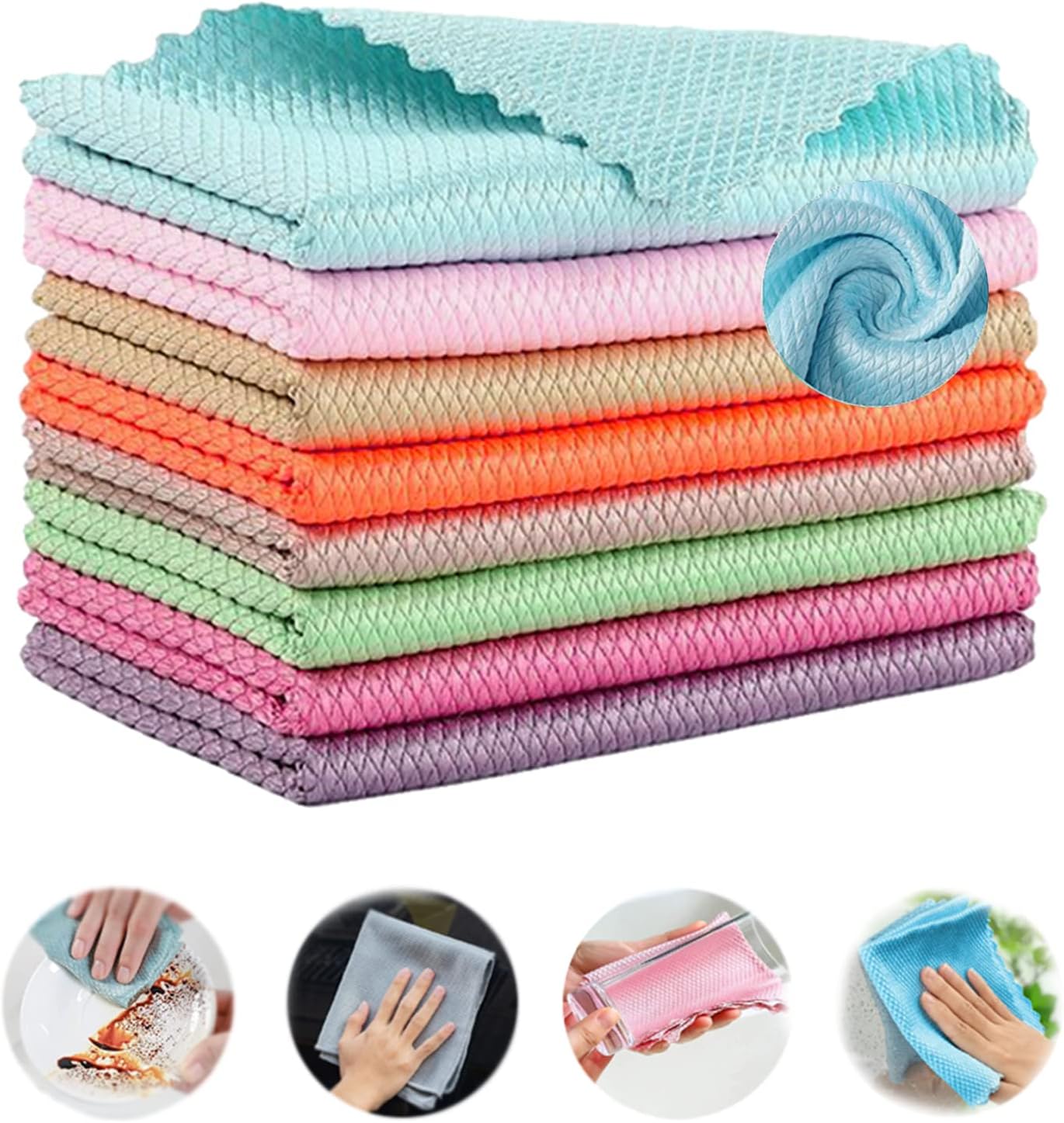 Magische, Streifenfreie Nano-reinigungstücher – Waschbare, Fusselfreie Tücher Mit Kalkschutz Für Geschirr, Fenster, Glas Und Edelstahl (10 Stück, 30 X 40 Cm)