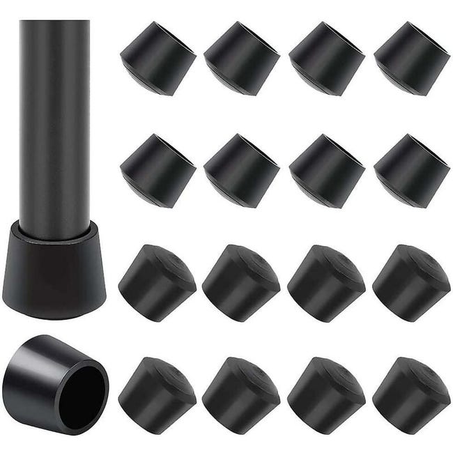 16 Schutzgleiter Für Möbelfüße, Rutschfeste Gummispitzen, 25 Mm Innendurchmesser, Schwarz