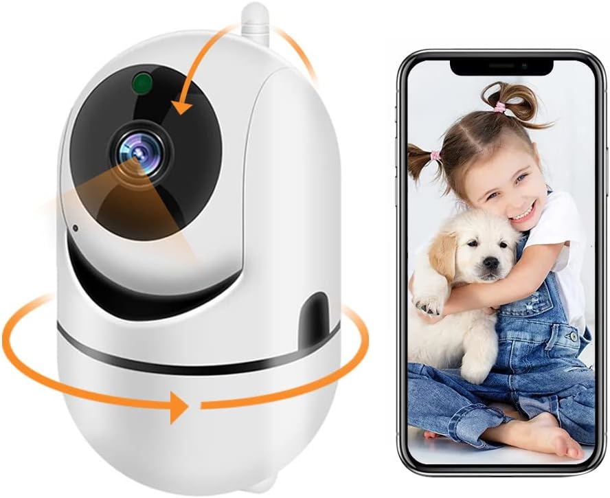Vernetzte Überwachungskamera Für Zuhause, Babyphone Und Haustiere, Full Hd 1080p, Bewegungsmelder, Nachtsicht, Eingebautes Mikrofon, Fernbedienung