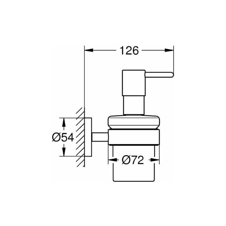 Grohe Essentials Wandseifenspender, Chrom-ausführung, Integrierte Seifenschale, Artikelnummer 40448001