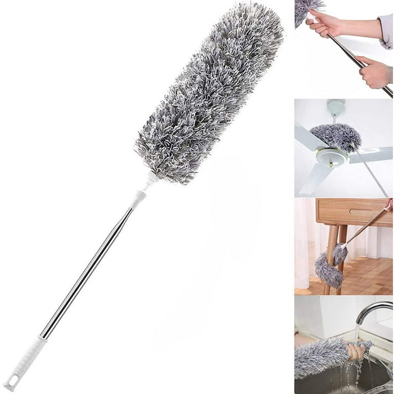 Mikrofaser-staubwedel Mit Teleskopstange (76–254 Cm), Flexiblem Kopf, Waschbar, Für Decken, Ventilatoren, Möbel, Erdbeer-teddybären Und Elektronik