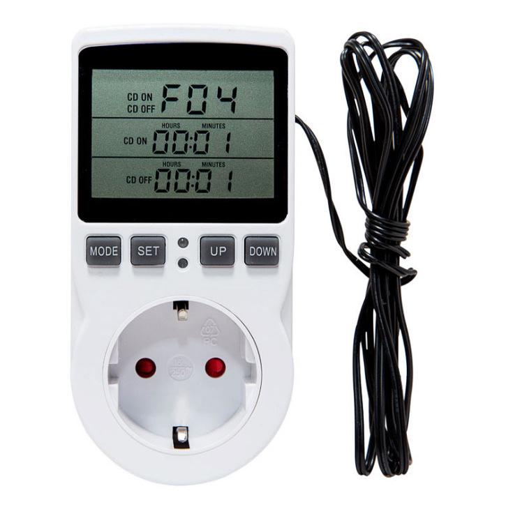Intelligenter Thermostatstecker, Programmierbarer Digitaler Temperaturregler Mit Sonde, Digitaler Timer, Heizstecker Für Gewächshäuser Und Aquarien