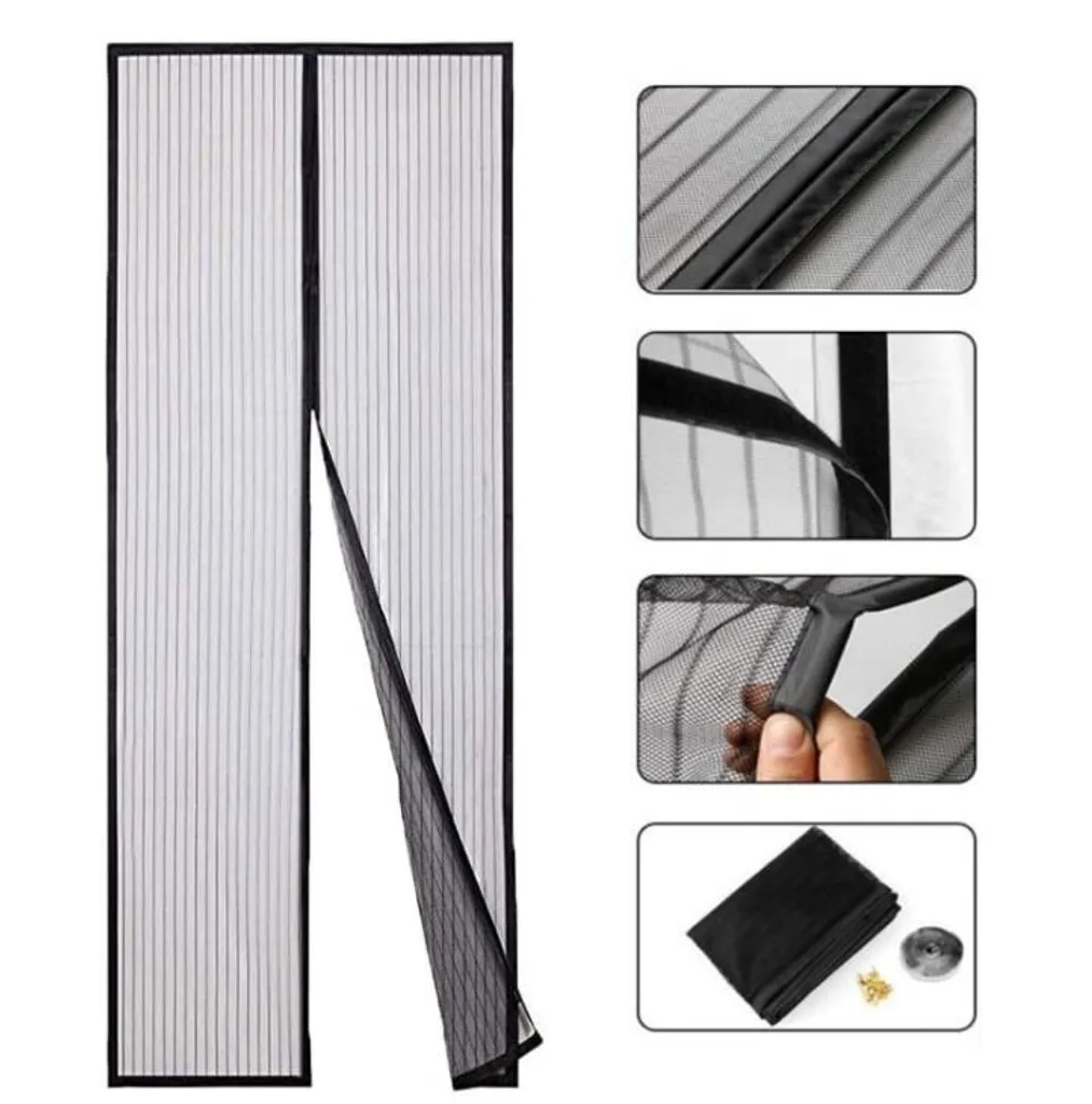 Magnetisches Moskitonetz Für Türen 100 X 210 Cm, Magnetischer Insektenschutz Für Balkon-, Terrassen- Und Kellertüren – Klebebefestigung Ohne Bohren