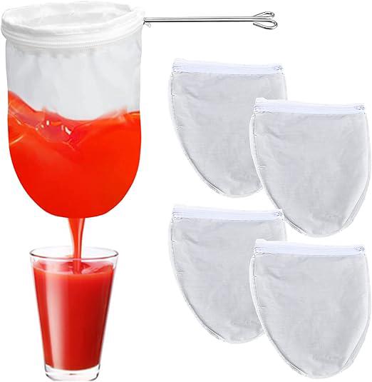 Wiederverwendbare, Pflanzenbasierte Milchbeutel Mit Ständer, Waschbarem Baumwollfilter, Käsebeutel, Beerenbeutel, Suppenbeutel, Saftbeutel, Reißverschluss