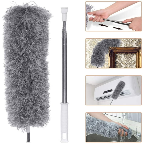 Teleskopierbarer Mikrofaser-staubwedel 80-240 Cm, Staubmopp Mit Klappbarem Eckkopf, Einfache Reinigung Von Spinnweben Und Staub.