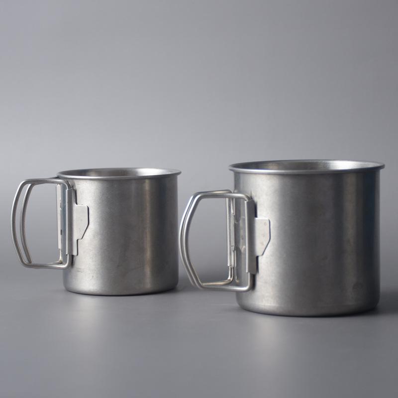 Ultraleichter Und Tragbarer Campingbecher, Outdoor-metallbecher Mit Klappbarem Griff, Tasse Für Tee Und Kaffee