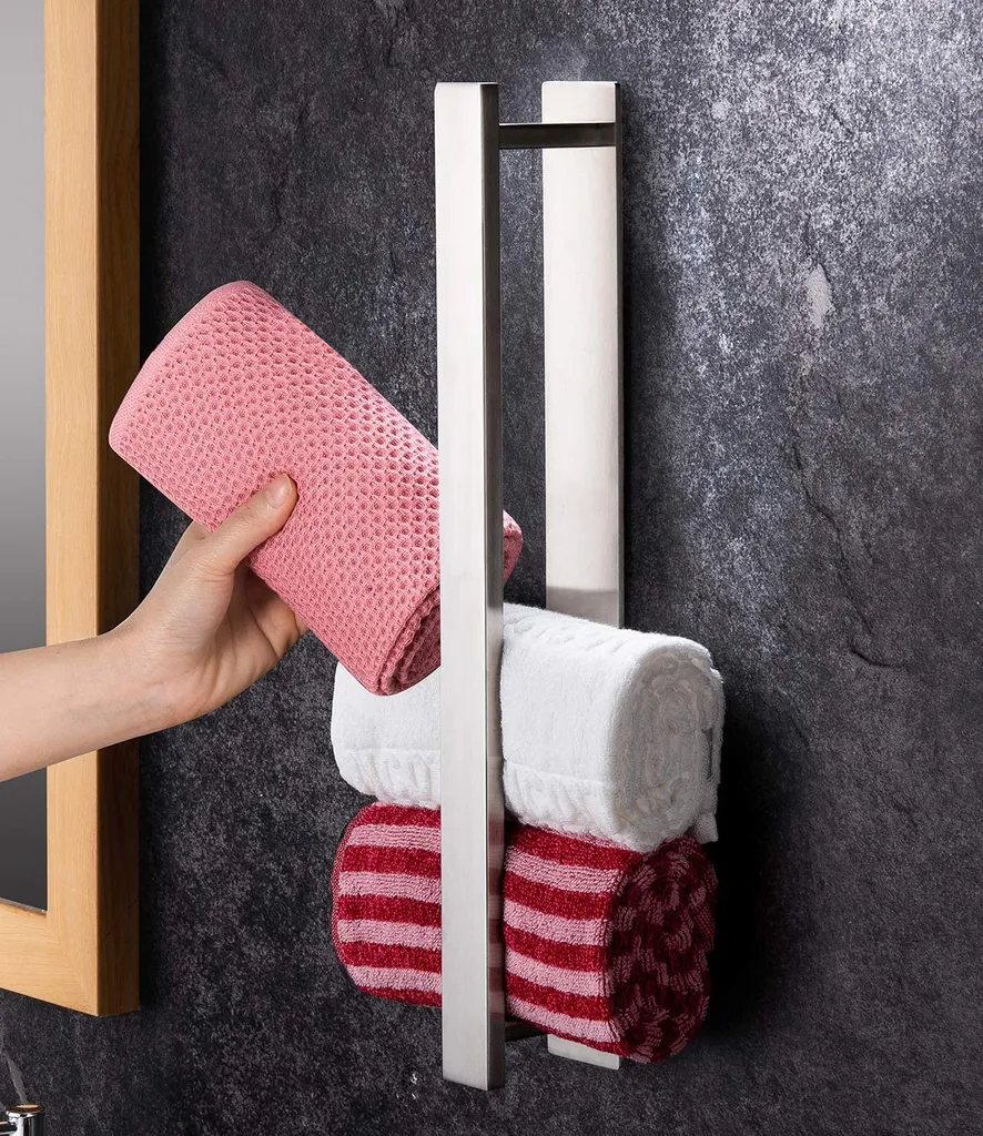 Handtuchhalter Zum Anbringen Ohne Bohren, 40 Cm Lange Selbstklebende Handtuchstange Aus Edelstahl Für Gästehandtücher