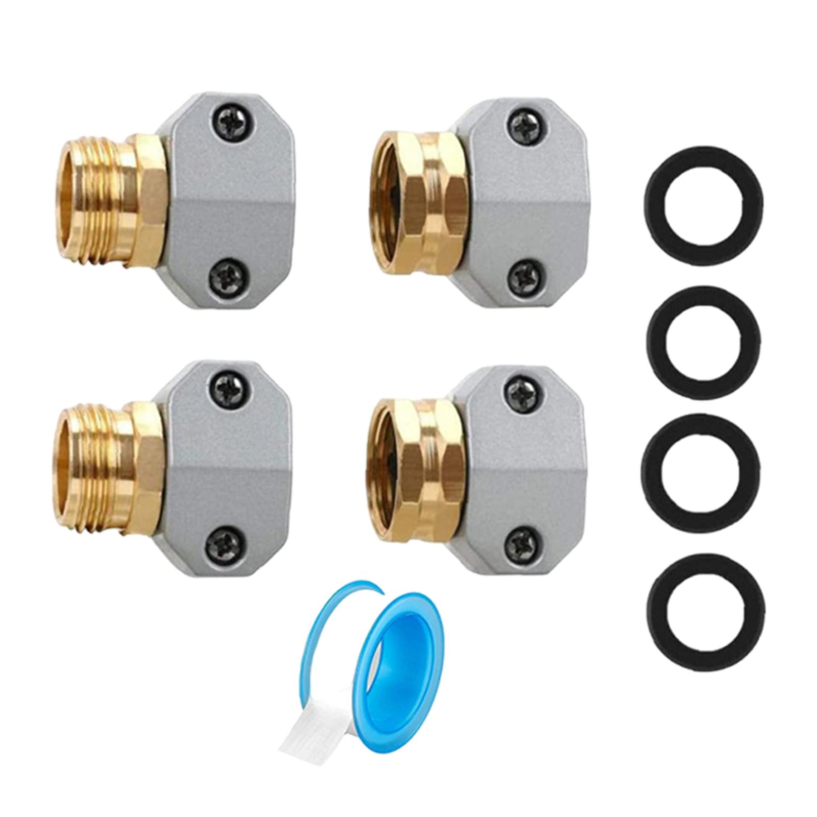 Jicheng Gartenschlauch-reparaturset, Kompatible 3/4-zoll- Und 5/8-zoll-reparaturfittings Mit Gummidichtungen, Endreparaturwerkzeug, 2 Sets