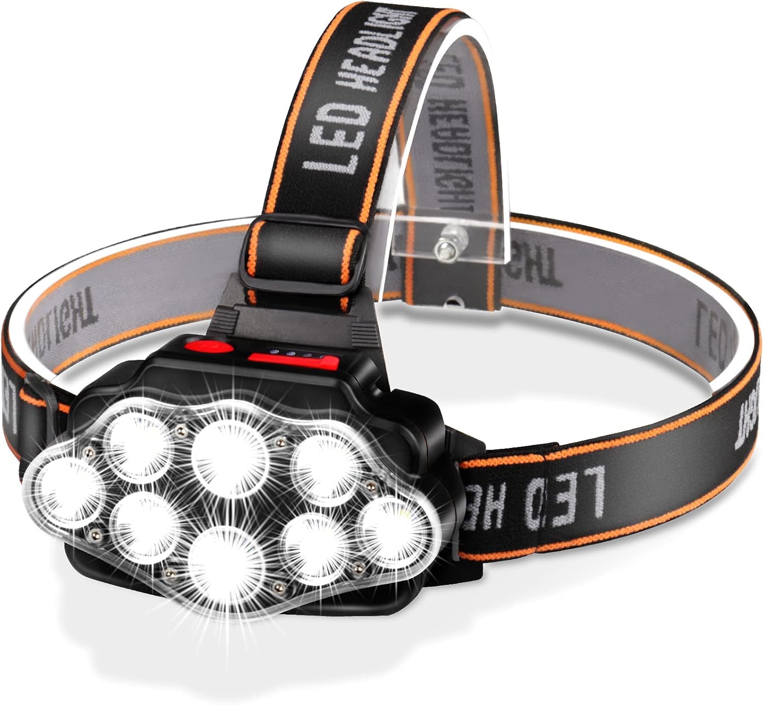 Ultrahelle Led-stirnlampe Mit 8 Leds, Usb-aufladbar, Wasserdicht, Verstellbar, Für Camping, Angeln, Höhlenforschung, Laufen Und Wandern