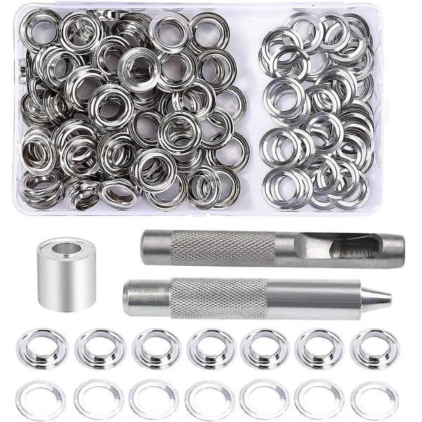 100-teiliges Set Mit 10-mm-ösen, Planenreparaturset Mit 3 Ösensetzwerkzeugen Für Segeltuch, Stoff Und Vorhänge