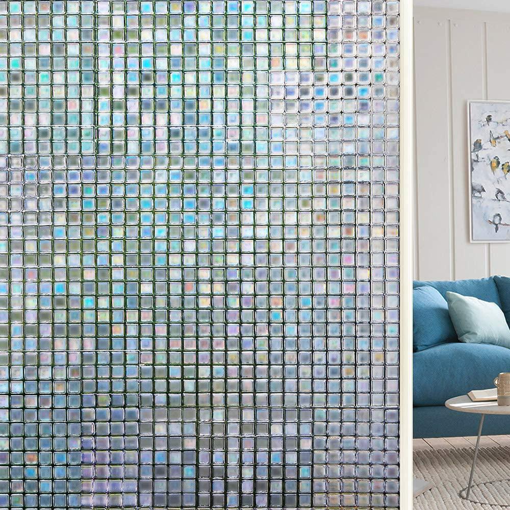 Fensterfolie 45 X 200 Cm – Statisch Haftend, Kein Klebstoff Erforderlich, Lichtdurchlässig, Verdunkelnd Für Büro, Küche, Zuhause – 3d-mosaik