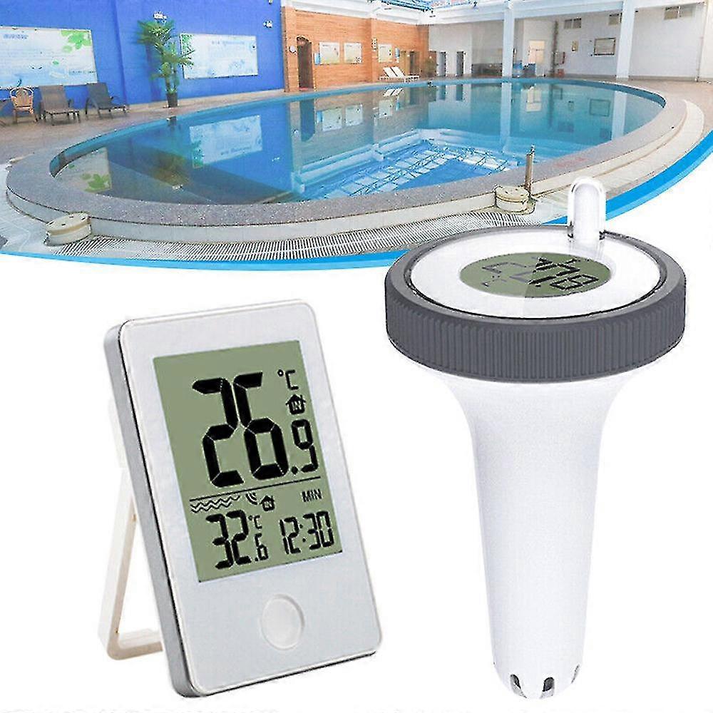 Kabelloses Poolthermometer Mit Empfänger, Schwimmendes Thermometer Mit Gut Lesbarem Display, Batteriebetrieben