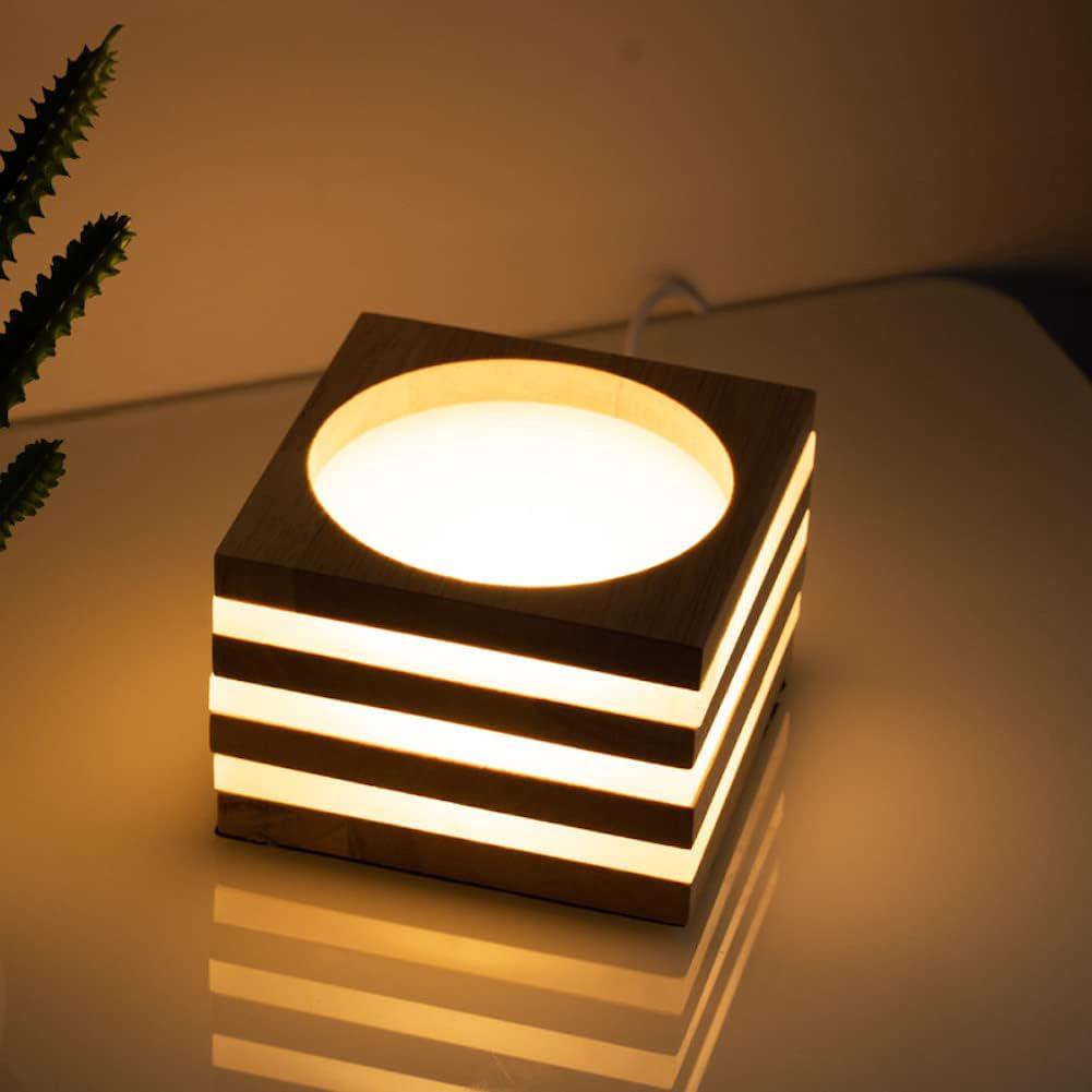 Led-tischleuchte – Kleine Lampe, Nachttischlampe, Schlafzimmer-nachtlicht, Beistelltischleuchte, Couchtischleuchte. Ultraminimalistisches Massivholz, Stufenlos Dimmbar (warmes Licht).