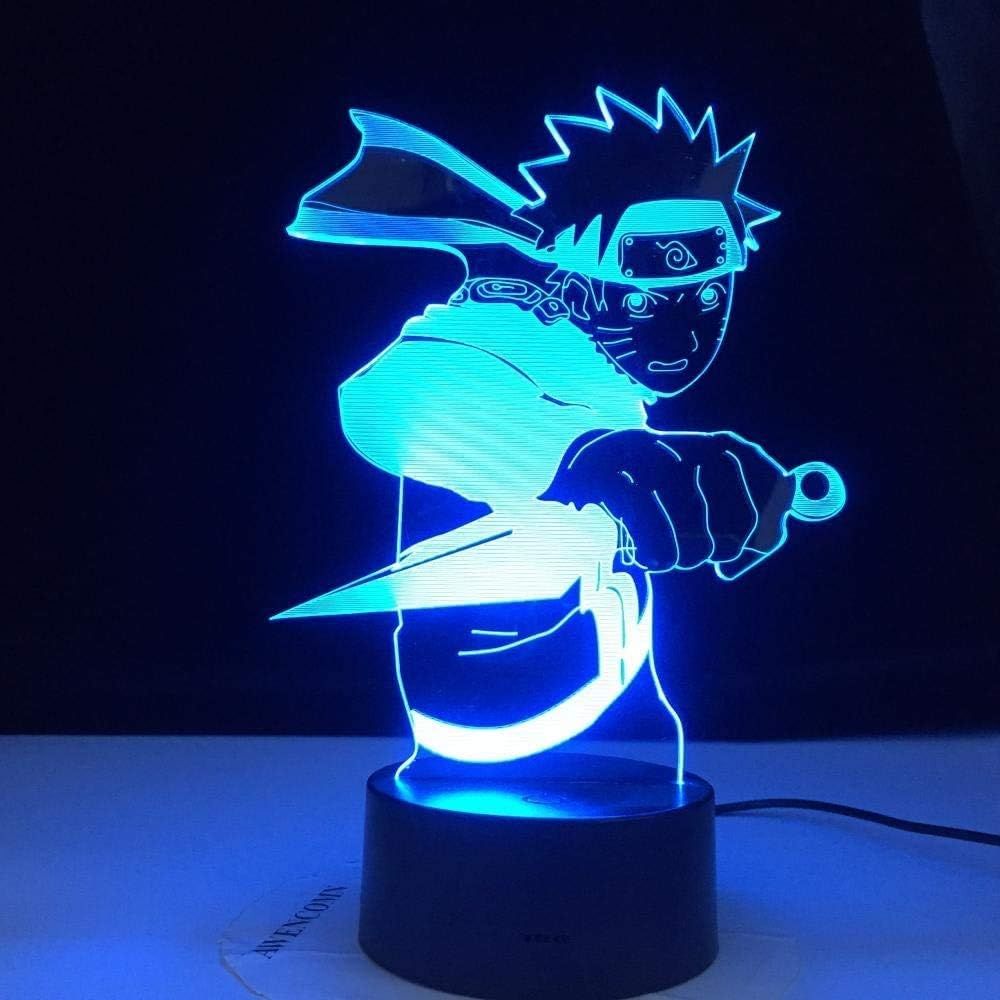 Naruto Uzumaki, Sasuke Uchiha, Kakashi Hatake, Team 7 Led-nachtlicht, 3d-design, Bluetooth-nachtlampe Für Kinderzimmer, Farbenfrohe Dekoration