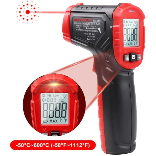 Berührungsloses Infrarot-thermometer, Messbereich -50 °c Bis 600 °c (-58 °f Bis 1112 °f), Digitale Laser-heißluftpistole, Batterien Nicht Im Lieferumfang Enthalten