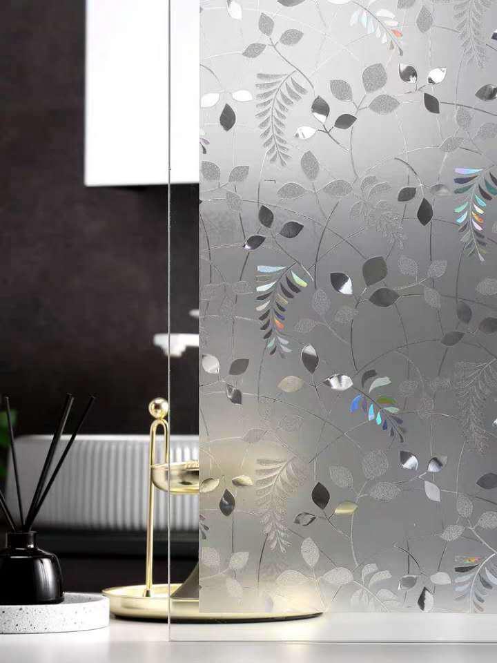 Fensterfolie Mit Mimosenmuster, 45 X 200 Cm, 3d-verdunkelungsfolie Mit Matt-effekt, Uv-schutz, Sichtschutz