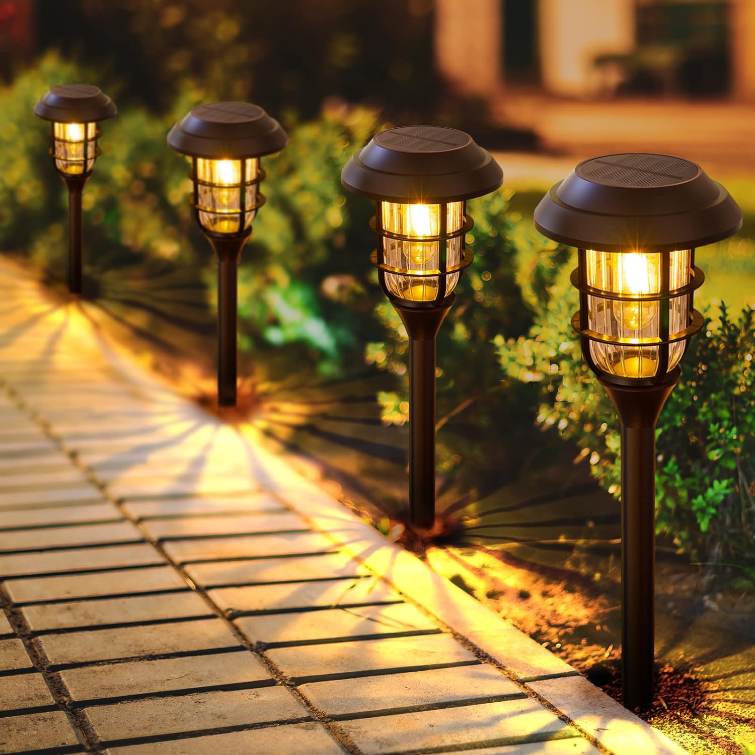 Solarleuchten Für Den Außenbereich, Z. B. Für Einfahrten, Helle Solarbeleuchtung, Ip65 Wasserdicht, Automatische Ein-/ausschaltfunktion, Für Garten, Hof, Terrasse, Wege Und Eingänge.