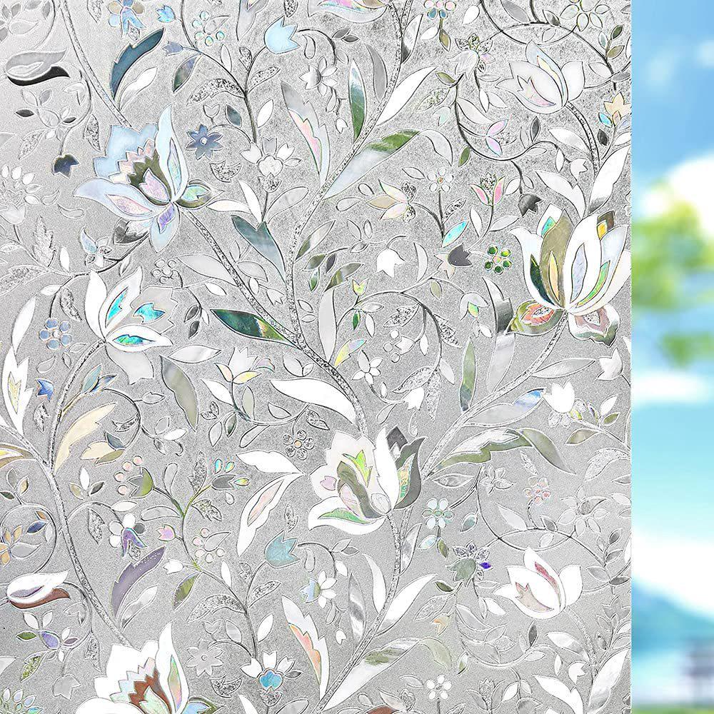 45 X 200 Cm Klebstofffreie Fensterfolie – Sichtschutzfolie, Blickdichte Getönte Vinylfolie Für Glas, Lichteffekt – 3d-tulpe