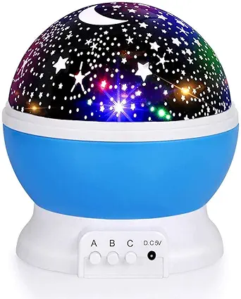 Nachtlicht Für Kinder, Mehrfarbiges Sternenlicht, 360° Drehbarer Nebelhimmelprojektor – Farbwechselndes Licht, Usb-kabel