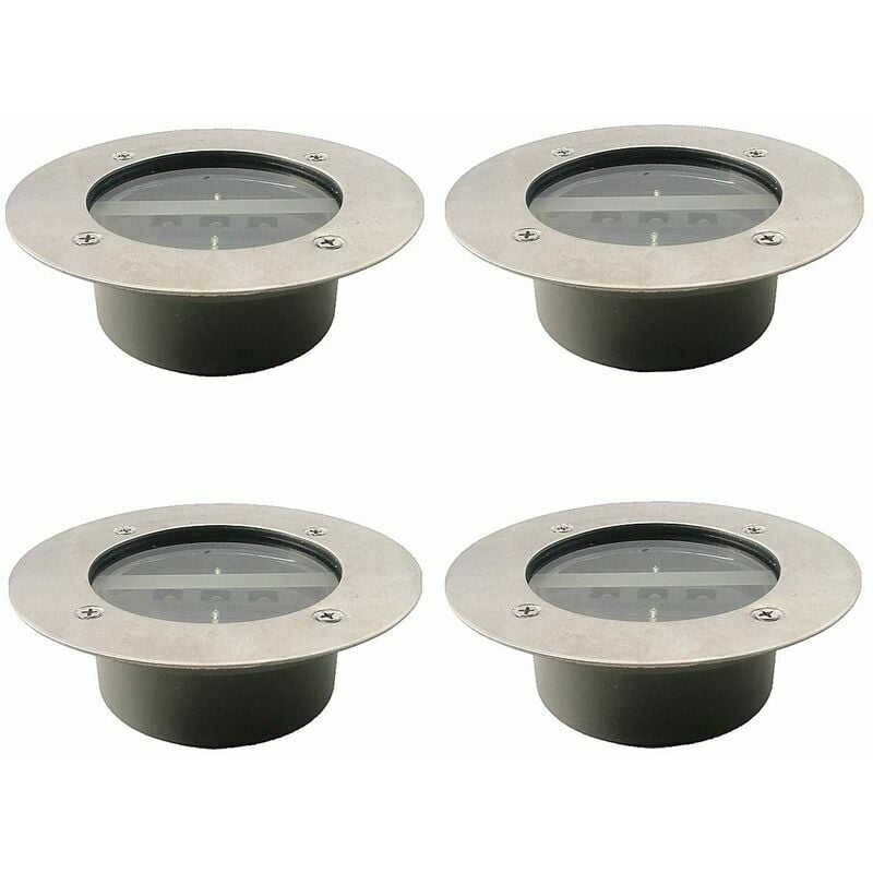 Einbau-solarstrahler Für Den Garten, Ip65-zertifizierte, Kaltweiße Led-außenleuchten, Dekorative Und Wasserdichte Bodenbeleuchtung Für Rasen Und Einfahrt, 4er-set