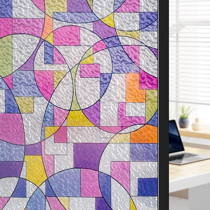 Selbstklebende Fensterfolie 45 X 200 Cm, Farbenfrohe Dekorfolie Ohne Statische Aufladung, Hochwertige Vinylfolie Für Badezimmer, Sichtschutz Und Glasdekoration
