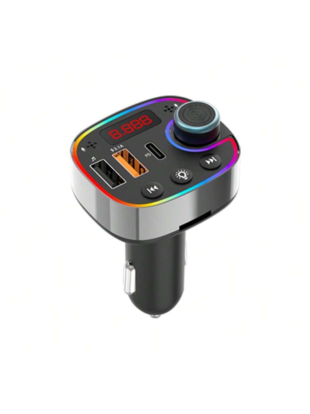 T6 Bluetooth Mp3-autoradio, Schnellladegerät Für Zigarettenanzünder Aus Aluminium Mit Led-beleuchtung Und Vielfältigen Funktionen