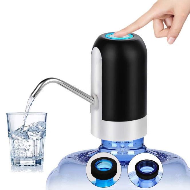 Flaschenwasserspender, Usb-wiederaufladbare Trinkwasserpumpe, Tragbarer Elektrischer Trinkbrunnen, Universeller 5-gallonen-flaschenhahn (schwarz)