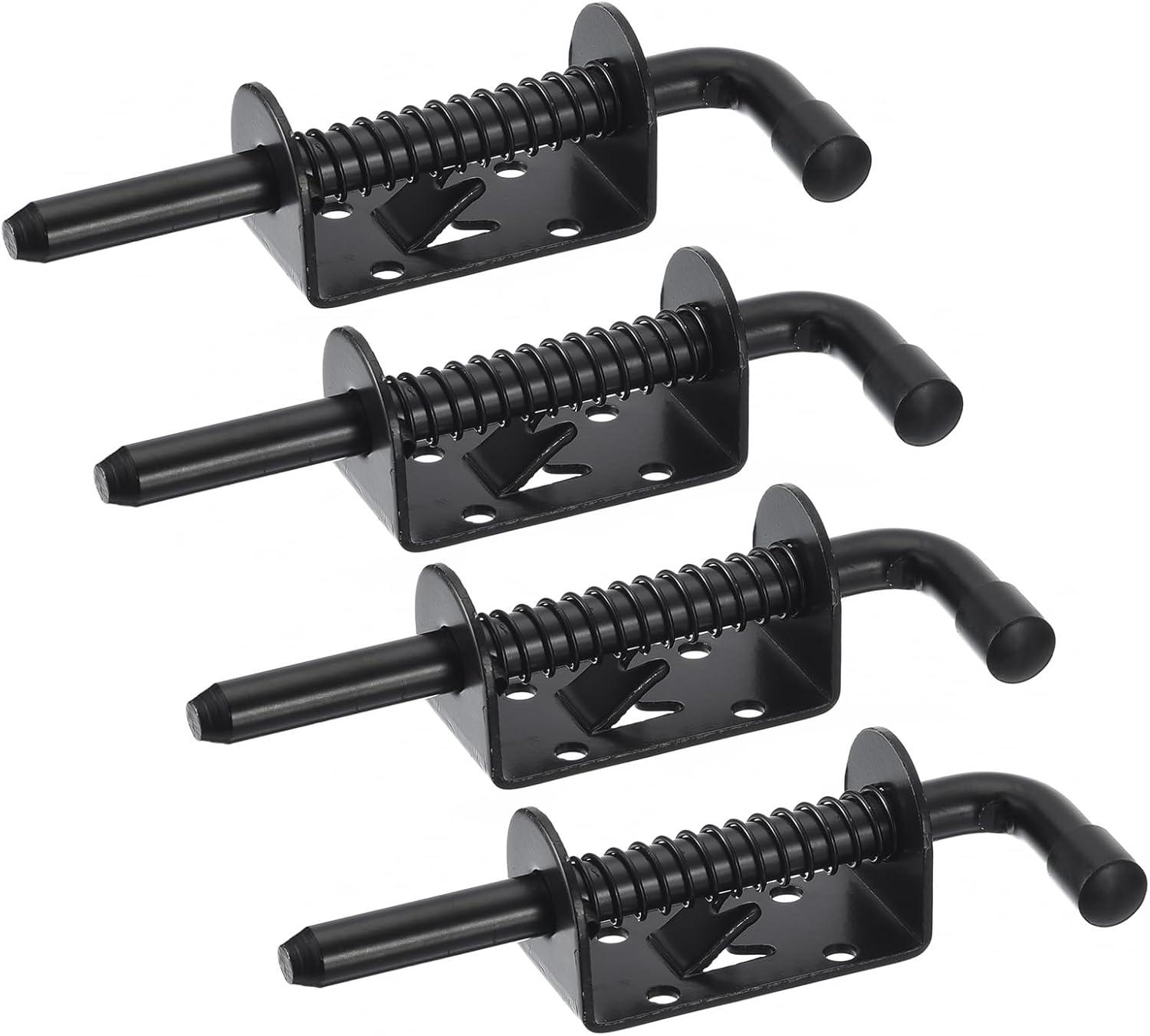 4-teiliger, Federbelasteter Verriegelungsbolzen Aus Edelstahl 304, Federriegel Für Scheunentore, Garagentore, Gartenhäuser, Schränke, Anhänger, 128 Mm, Schwarz