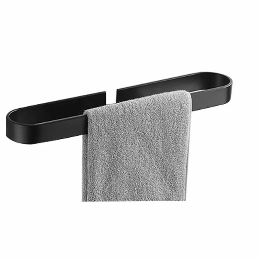 Handtuchhalter Fürs Badezimmer, Bohrfrei, 180° Drehbar, Edelstahl, Zur Wandmontage, 40 Cm (schwarz)