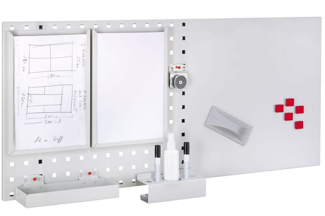Kappes LogoChart® Office Set 4 1x Lochplatte 1000x450mm 1x Zubehörsortiment 14-teilig Alufarben
