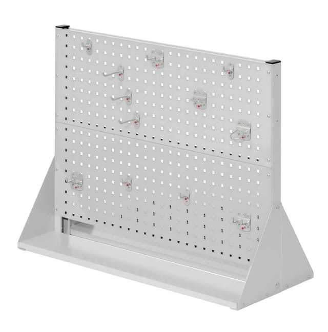 Kappes ®RasterPlan Stellwände doppelseitig Größe 2 - 4x Lochplatten 1x Zubehörsortiment 12-teilig Lichtgrau RAL 7035