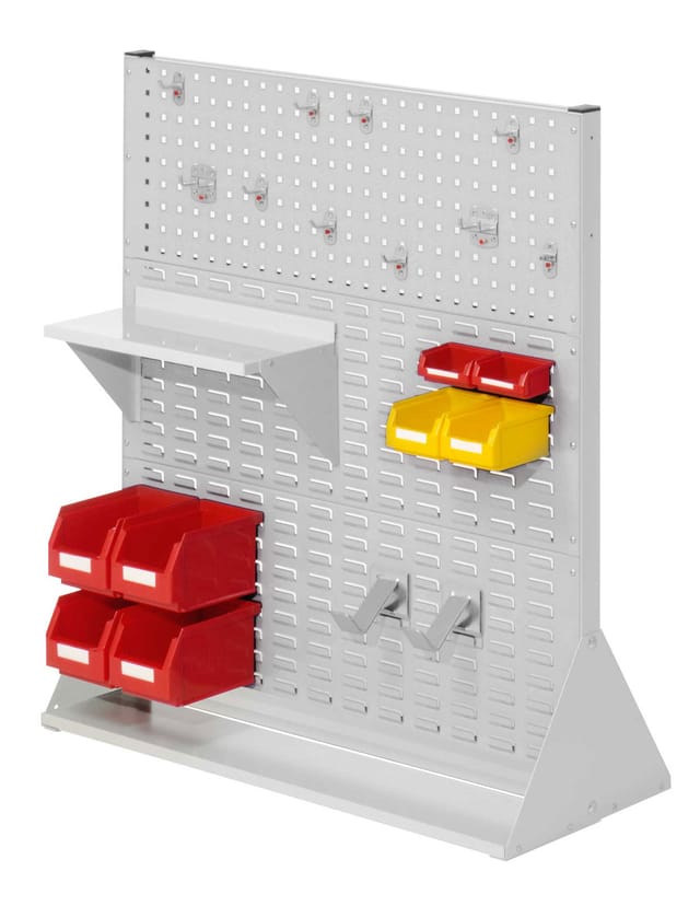 Kappes ®rasterplan Stellwände Doppelseitig Größe 3 - 2x Lochplatten 4x Schlitzplatten 1x Zubehörsortiment 21-teilig Lichtgrau Ral 7035