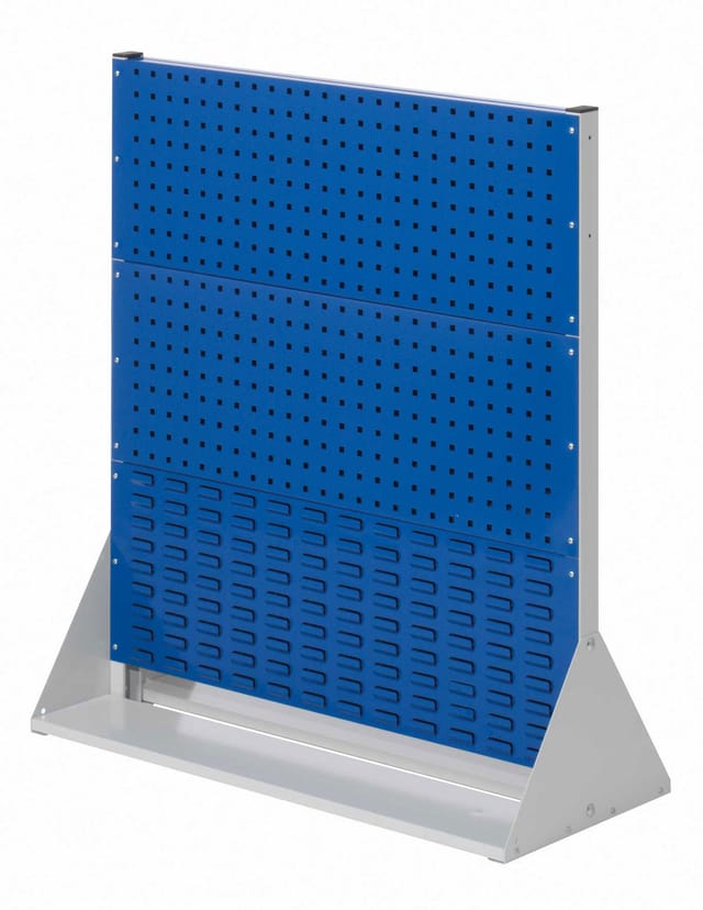 Kappes ®RasterPlan Stellwände doppelseitig Größe 3 - 4x Lochplatten 2x Schlitzplatten Enzianblau RAL 5010