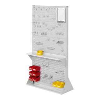 Kappes ®rasterplan Stellwände Doppelseitig Größe 5 - 6x Lochplatten 4x Schlitzplatten 1x Zubehörsortiment 55-teilig Lichtgrau Ral 7035