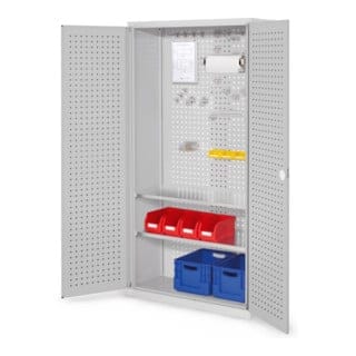 Kappes ®RasterPlan Werkzeugschrank 1950x1000m Modell 5 Tiefe 410mm Lochplattentüren lichtgrau