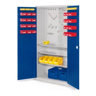 Kappes ®RasterPlan Werkzeugschrank 1950x1000m Modell 6 Tiefe 500mm Schlitzplattentüren enzianblau