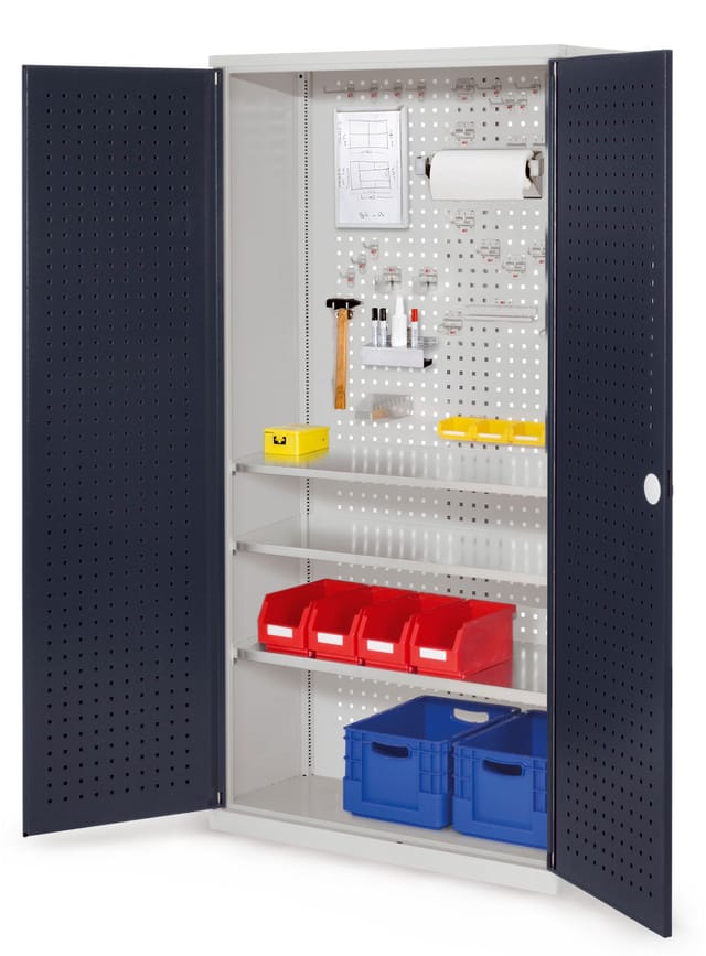 Kappes ®RasterPlan Werkzeugschrank 1950x1000m Modell 6 Tiefe 410mm Lochplattentüren anthrazitgrau