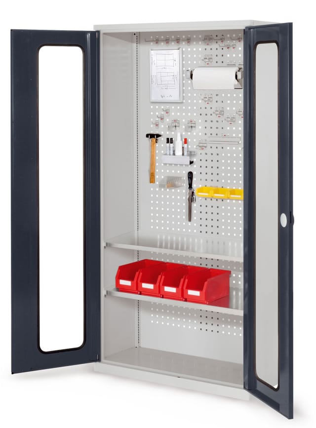 Kappes ®RasterPlan Werkzeugschrank 1950x1000m Modell 5 Tiefe 410mm Sichtfenstertüren anthrazitgrau