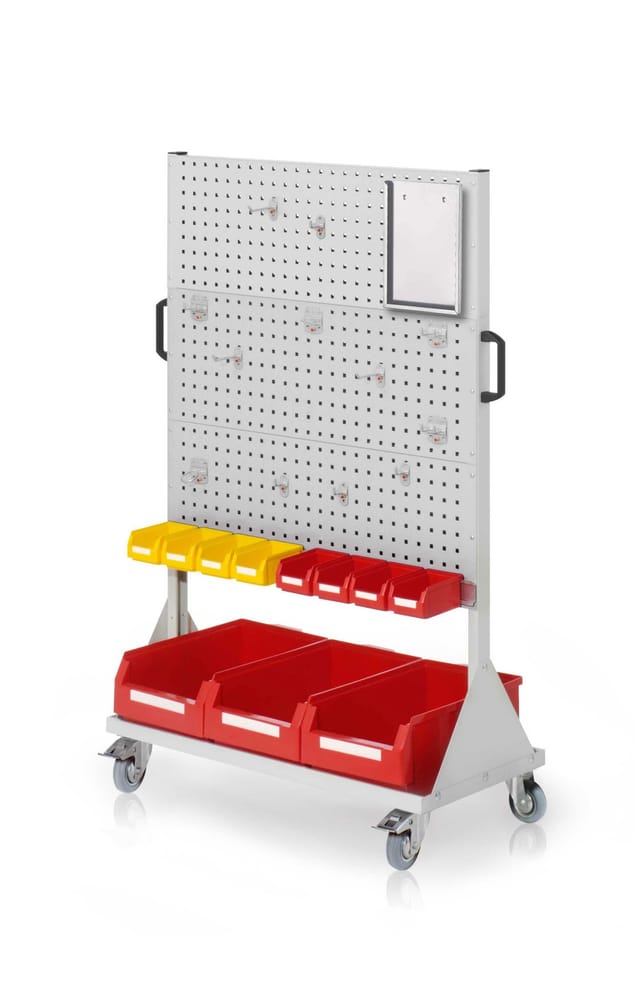 Kappes RasterMobil® mobiler Arbeitsplatzschrank Größe 4 1580x1000x500mm 6 Lochplatten 31-teilig lichtgrau