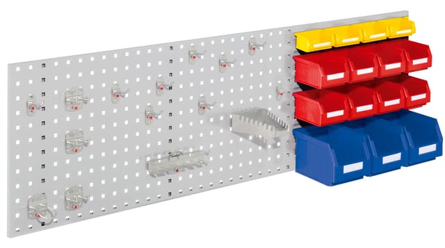 Kappes ®RasterPlan Kombiplattenset 4 1x Lochplatte 1500x450mm 1x Zubehörsortiment 25-teilig Lichtgrau RAL 7035