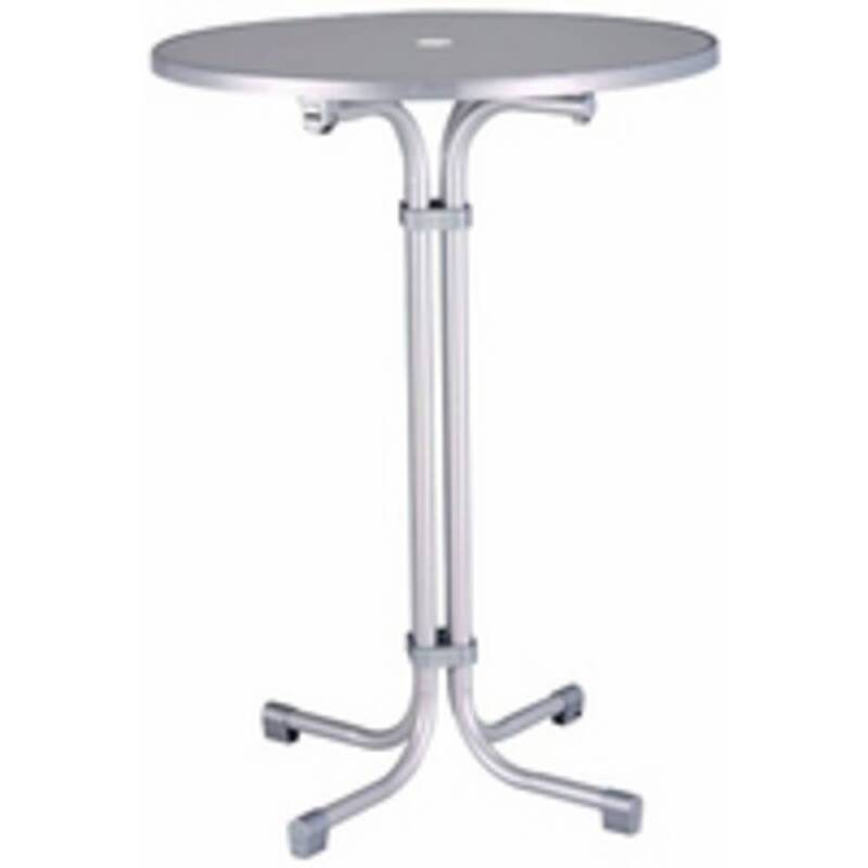 [neuwertig] B-ware Best Stehtisch Multiflex Rund Klapptisch Gartenmöbel Silber Stahl Ø80cm 110cm