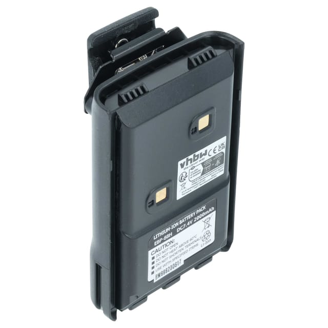 Vhbw - 1x Akku kompatibel mit Alinco DJ-A41, DJ-A11, DJ-W500, DJ-W100 Funkgerät, Walkie Talkie (2000 mAh, 7,4 v, Li-Ion) + Gürtelclip
