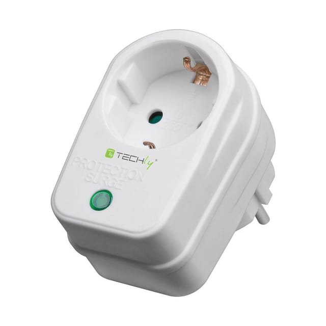 Techly IPW-ADP-SURGET Spannungsschutz Weiß 1 AC-Ausgänge 250 V