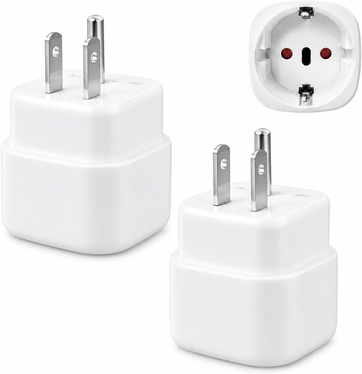 Adaptateur Secteur Américain 2ps, Adaptateur Compact Pour Voyages Internationaux, 2500 W, Compatible Avec Téléphones, Tablettes Et Appareils Électriques De Type B (amérique, Canada Et Thaïlande).