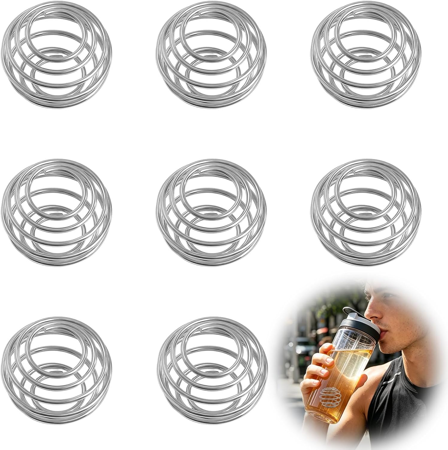 Billes De Mélange En Acier Inoxydable Pour Shakers À Protéines Et Boissons Mélangées, Mélange Rapide Et Homogène De Poudres, Smoothies, Milkshakes, Cocktails Et Compléments Sportifs