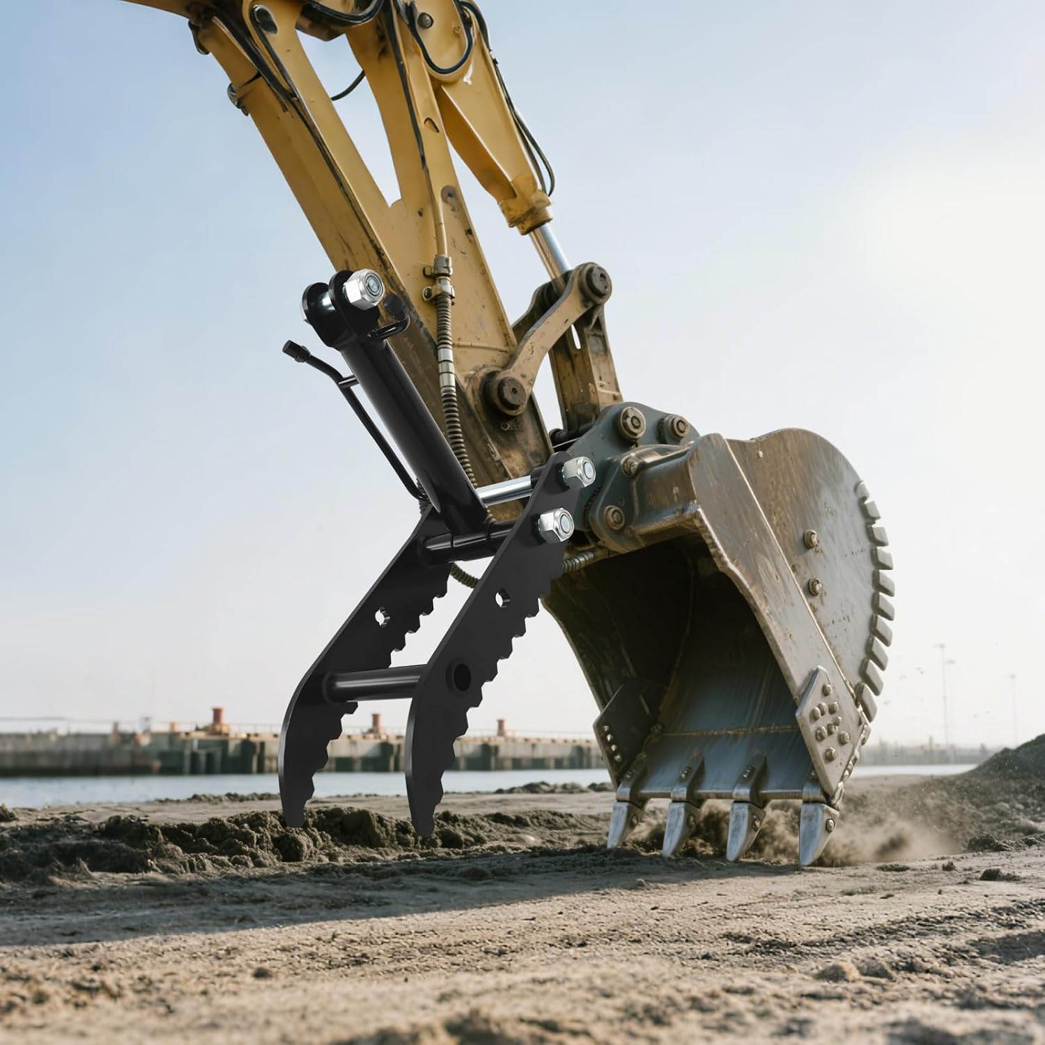 Hydraulische Daumenklemme Minibagger-daumen, Bagger Daumen, Für Minibagger 0,8–1,5 T, L-förmige Mini Bagger Mit 2 Öl Schläuchen, Fester Halt Für Holz/fels/schutt
