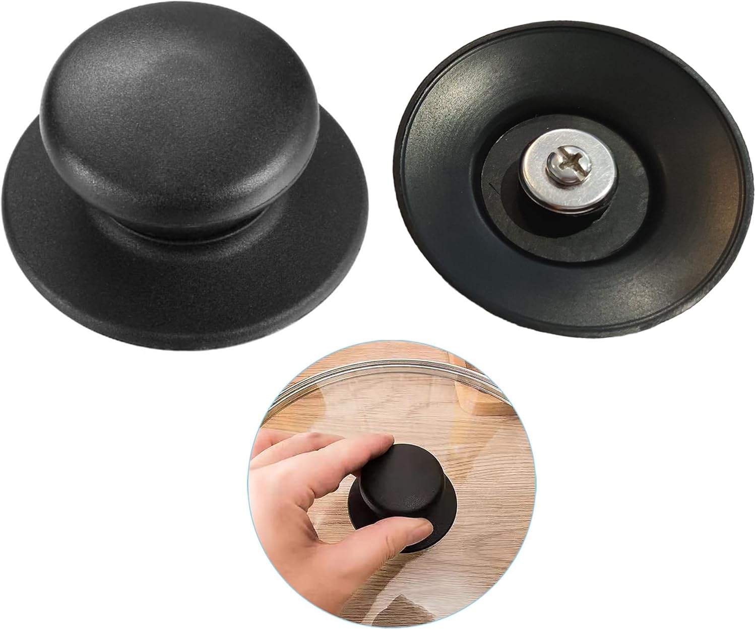 Deckelgriff, Deckelknopf, Topfdeckelknöpfe, Universal-küchenknöpfe, Ersatzgriffknöpfe, Hitzebeständiger Topfdeckelknopf, 2 Stück